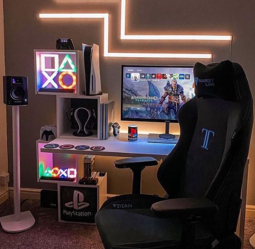 Corner Playstation Gaming Setup Ideas for Small Room